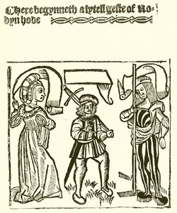 A Lytell Geste ou Robin Head impresso por Wynkyn de Worde de English School
