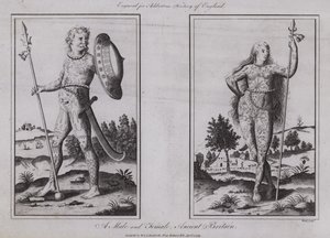 Um macho e fêmea, antiga grã-bretanha de English School