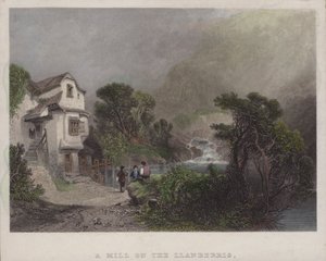 Um moinho sobre o Llanberris (gravação a cores) de English School