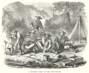 Acampamento de um mineiro nas montanhas (gravura) de English School