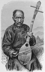 Músico mongol, de &39;The History of Mankind&39;, Vol.III, do Prof. Friedrich Ratzel, 1898 de English School