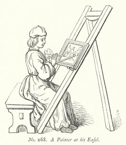 Um pintor no seu cavalete (gravura) de English School