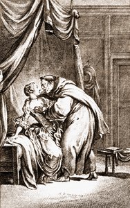 Um padre abordando uma mulher de English School