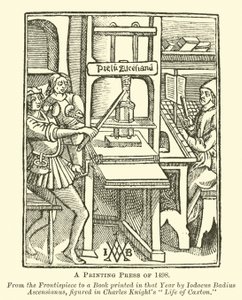 Uma prensa de impressão de 1498 de English School