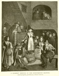 Um encontro de quakers no século XVII de English School