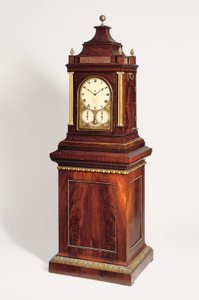 Um quarto gigante da Regência marcando um relógio de órgão musical giratório de oito dias, c.1820 de English School