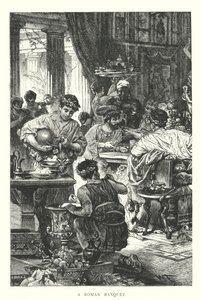 Um banquete romano (gravura) de English School