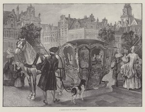 A Sledge-Coach in Old-World Amsterdam (gravura) de English School