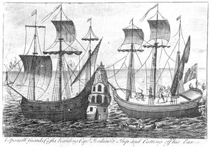 Um espanhol &39;Guarda Costa&39; (Guarda Costeira) embarcando navio do Capitão Jenkin e cortando sua orelha, 1731