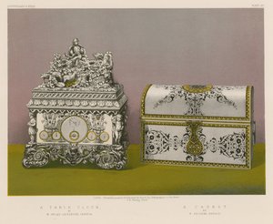 Um relógio de mesa por M Golay-Leresche, Genebra; Um caixão de M Zuloaga, Madrid de English School