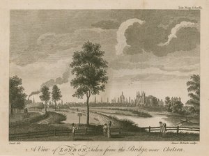 Uma visão de Londres tirada da ponte perto de Chelsea de English School
