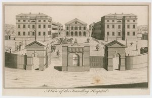 Uma vista do Hospital Foundling, em Londres de English School