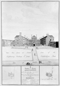 Uma Vista do Gabinete da Marinha em Londres (gravura) de English School