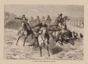 Uma corrida de aldeia na Saxónia (gravura) de English School