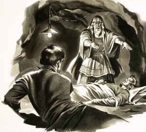 Um ianque na corte do rei Artur. Ilustração baseada na história de Mark Twain de English School