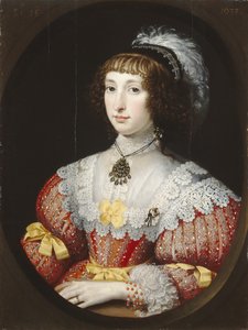 Uma jovem com um toucado de plumas de English School