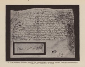 Um certificado de "dinheiro de sangue" de Jorge I." (litografia) de English School