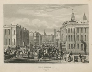 Uma cena de rua movimentada na King William Street