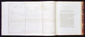 Uma cópia do rascunho do qual o lançamento dos Bountys foi construído, de A Voyage to the South Sea, de William Bligh (1754-1817), gravado por Mackenzie, publicado em 1792 (ver também 174207, 174209) de English School