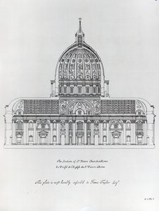 Um, seção transversal, de, st. Peters, roma de English School