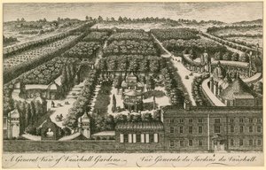 Uma visão geral de Vauxhall Gardens, Londres de English School