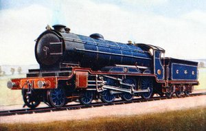 Uma locomotiva da London Midland and Scottish Railway, ilustração de 