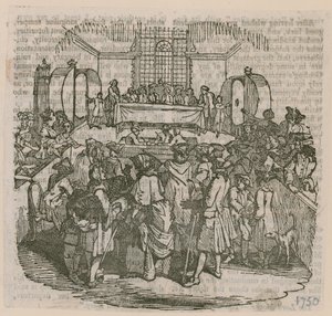 Uma loteria; datado de 1750 de English School