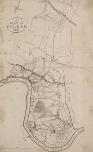 Um mapa de Fulham, Londres, 1813