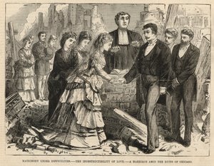 Um casamento entre as ruínas de Chicago de English School