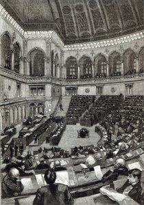 Uma noite sentada na Câmara dos Deputados italiana, de &39;Leisure Hour&39;, 1891 de English School