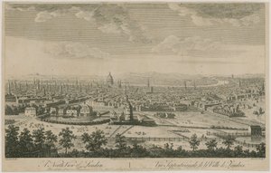 Uma vista norte de Londres. De Pentonville Hill de English School