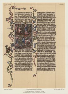 Uma página da Bíblia de Wenzel (litografia a cores) de English School