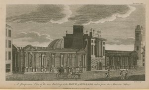 Uma vista em perspectiva do novo edifício no Banco da Inglaterra de English School