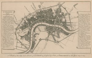 Um plano da cidade e subúrbios de Londres como fortalecido por ordem do Parlamento nos anos 1642 e 1643 de English School