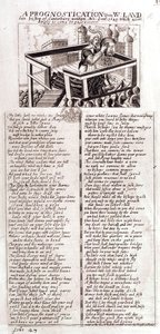 Um prognóstico sobre W. Laud, falecido bispo de Canterbury, escrito Ano Dom, 1641, que consequentemente chegou ao fim, 1645 de English School