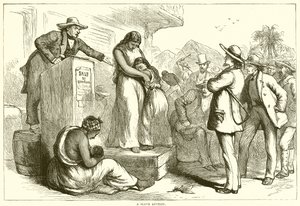 Um leilão de escravos (gravura) de English School