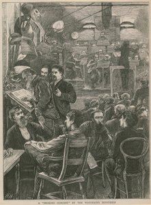 Um concerto de fumar pelos menestréis errantes de English School