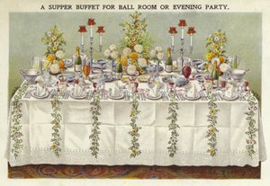 Buffet de jantar para salão de festas ou festa noturna de English School