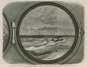 Uma vista de um dos portos de salão do Great Eastern de English School