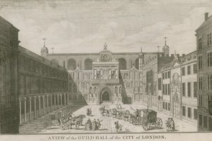Uma visão do Guildhall da cidade de Londres de English School
