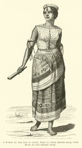 Uma mulher da Ilha de Rotti, a oeste de Timor, raça mista, com grande parte do tipo hindoo de English School