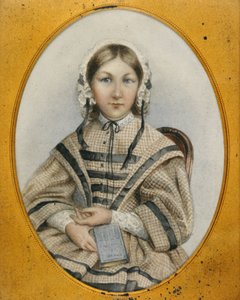 Um jovem Florence Nightingale em uma moldura oval (miniatura) de English School
