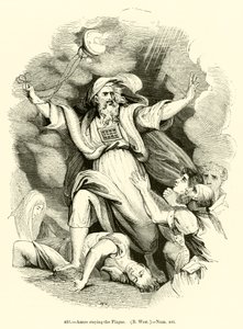 Aaron ficando a Peste, B Oeste, Números xvi (gravura) de English School