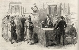 Abd-El-Kader Voting for the French Empire - Ilustração para The Illustrated London News, 4 de Dezembro de 1852. de English School