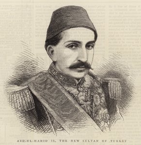 Abd-ul-Hamid II, o novo sultão da Turquia (gravura) de English School