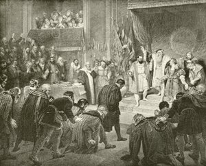 Abdicação de Gustavus Vasa (gravura) de English School