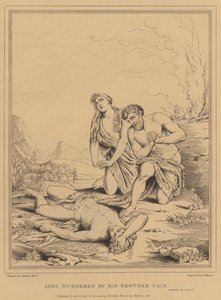 Abel assassinado pelo seu irmão Caim, Génesis (gravura) de English School