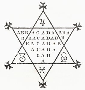 Abracadabra, de The Ingoldsby Legends ou Mirth and Marvels, de Thomas Ingoldsby, publicado em 1865 de English School