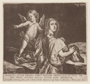Aquiles e Cupido (litho) de English School