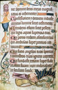 Adicionar 42130 f.182v Salmo 103 com grotescos, do 